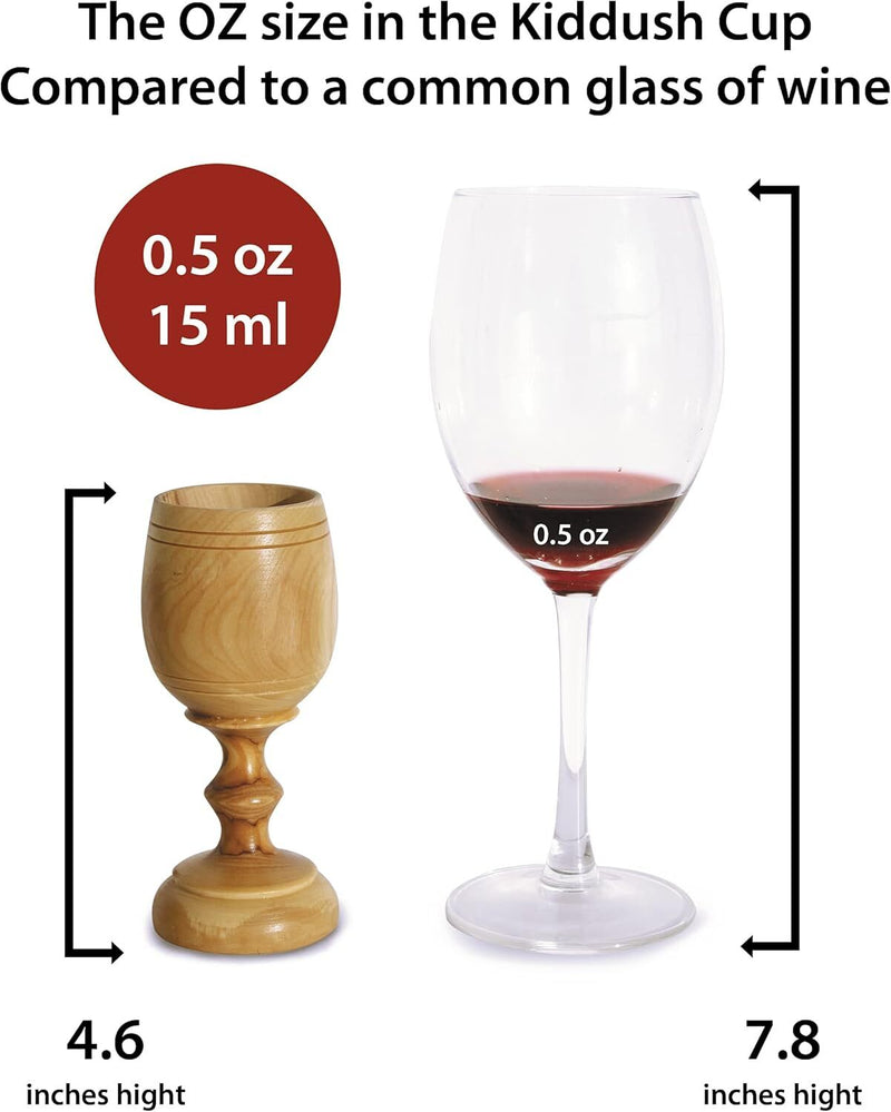Hand-Carved Olive Wood Communion Cup with Bread Tray.