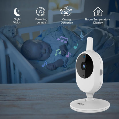 Advanced Baby Monitor with Dual Cameras, 4.3" Split Screen, Two-Way Audio, Cry Detection, Night Vision & Temperature Monitoring