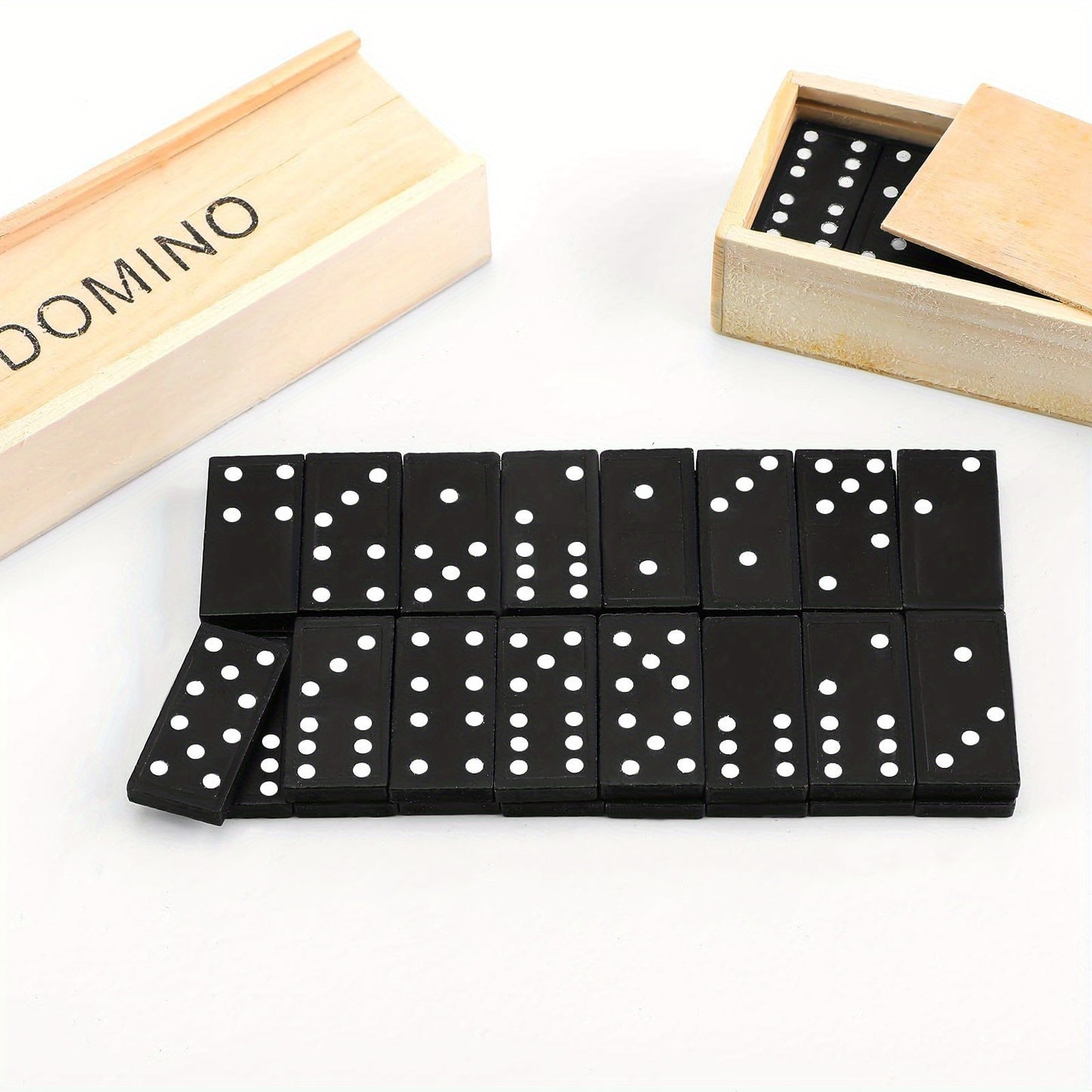 Set of Mini Dominoes in a Wooden Box
