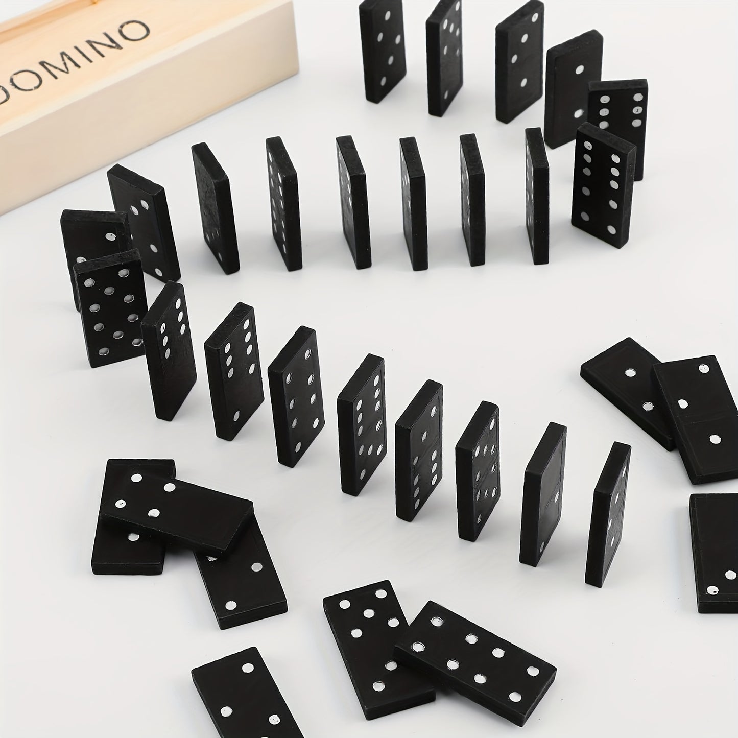 Set of Mini Dominoes in a Wooden Box