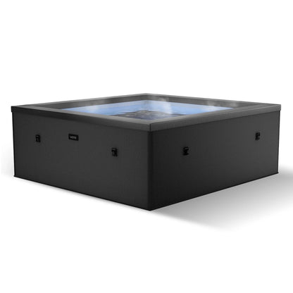 Garda 4-Person Eco Foam Outdoor Spa, Integrated Heater, Charcoal Black