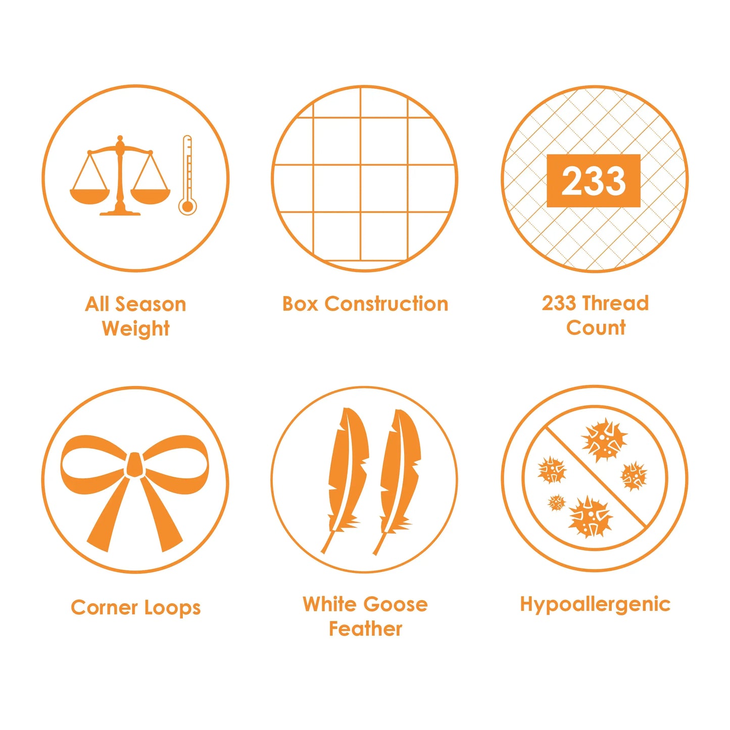 White Goose Feather Comforter - All Season - Queen