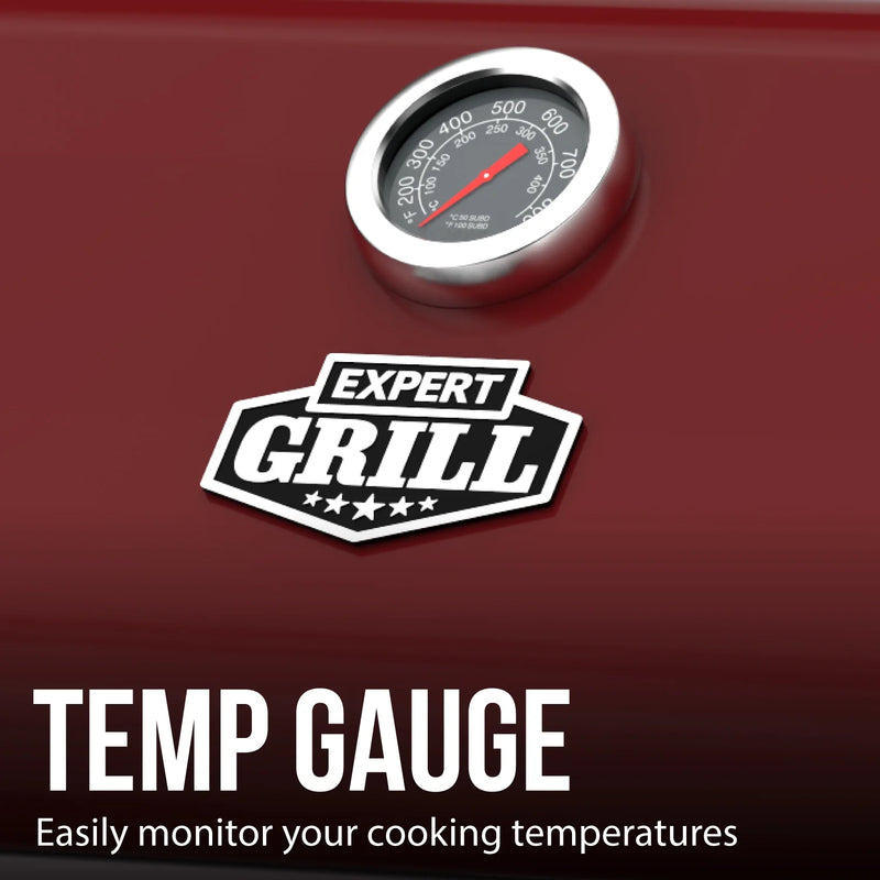 4 Burner with Side Burner Propane Gas Grill in Red, 60,000 Btus