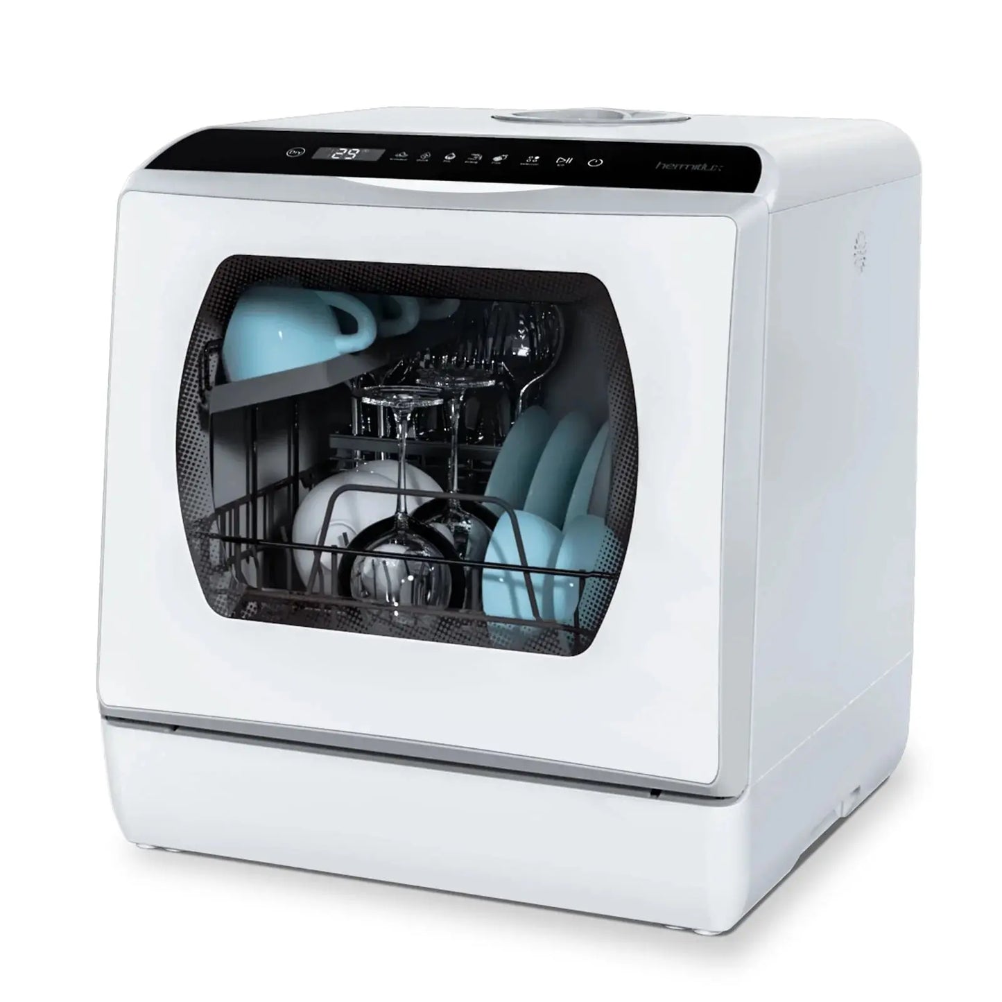 Portable Countertop Dishwasher, 5 Washing Programs, 5L Built-In Water Tank and Air-Dry Function, HMX-DW03