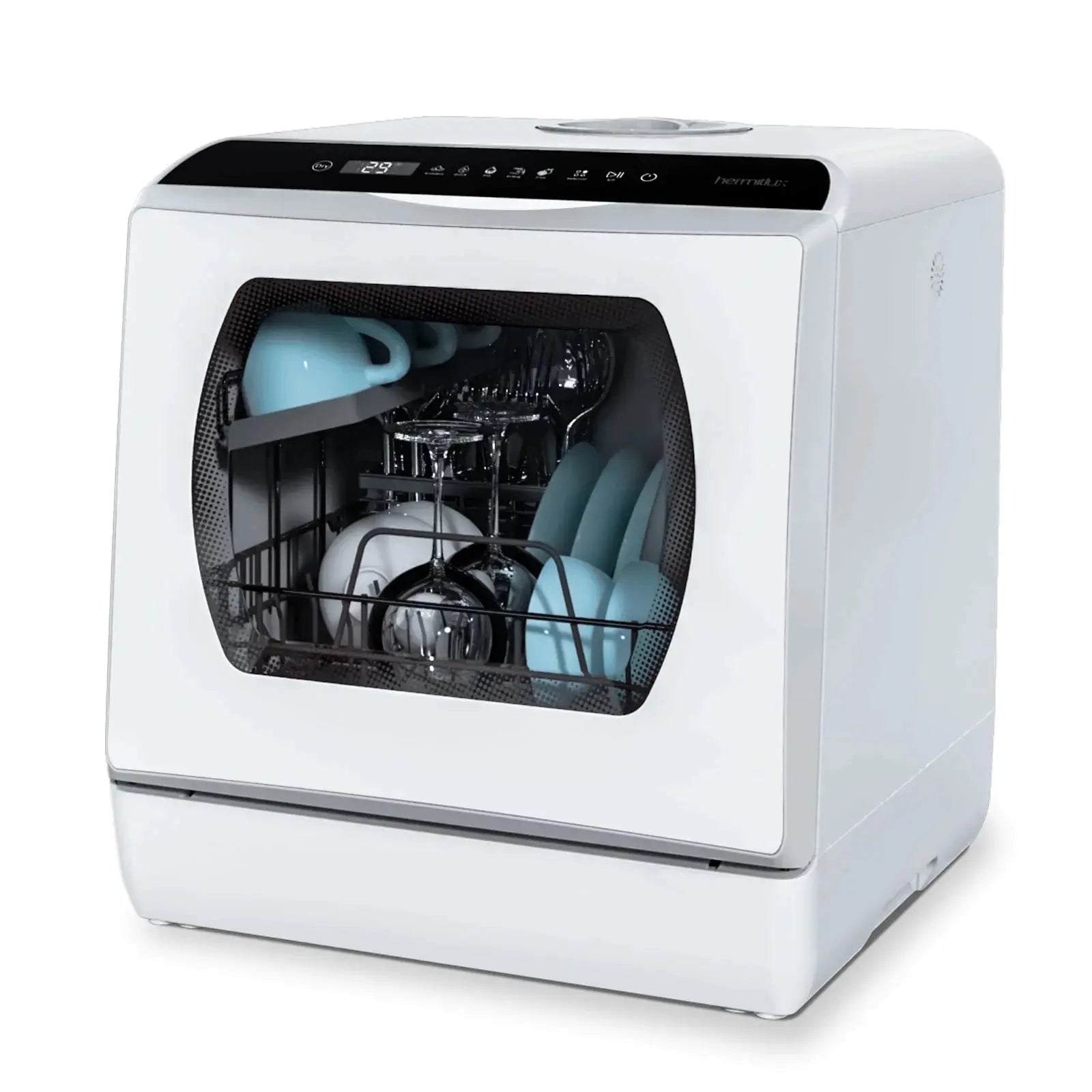 Portable Countertop Dishwasher, 5 Washing Programs, 5L Built-In Water Tank and Air-Dry Function, HMX-DW03