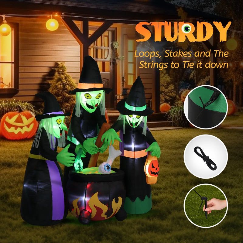 Spookify Your Yard with Our 6' Inflatable Witches for Halloween Fun! 🎃✨👻