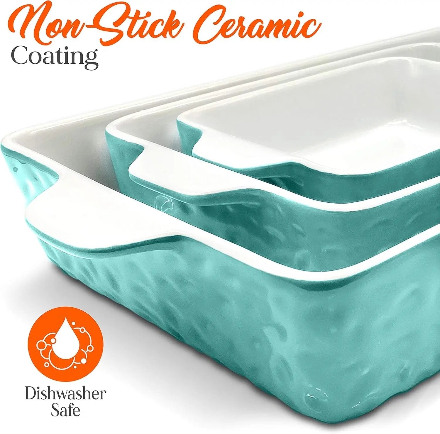 Upgrade your baking game with our 3-Piece Nonstick Ceramic Bakeware Set! 🍰 Safe, stylish, and perfect for all your culinary creations! #BakingEssentials #NonstickCookware