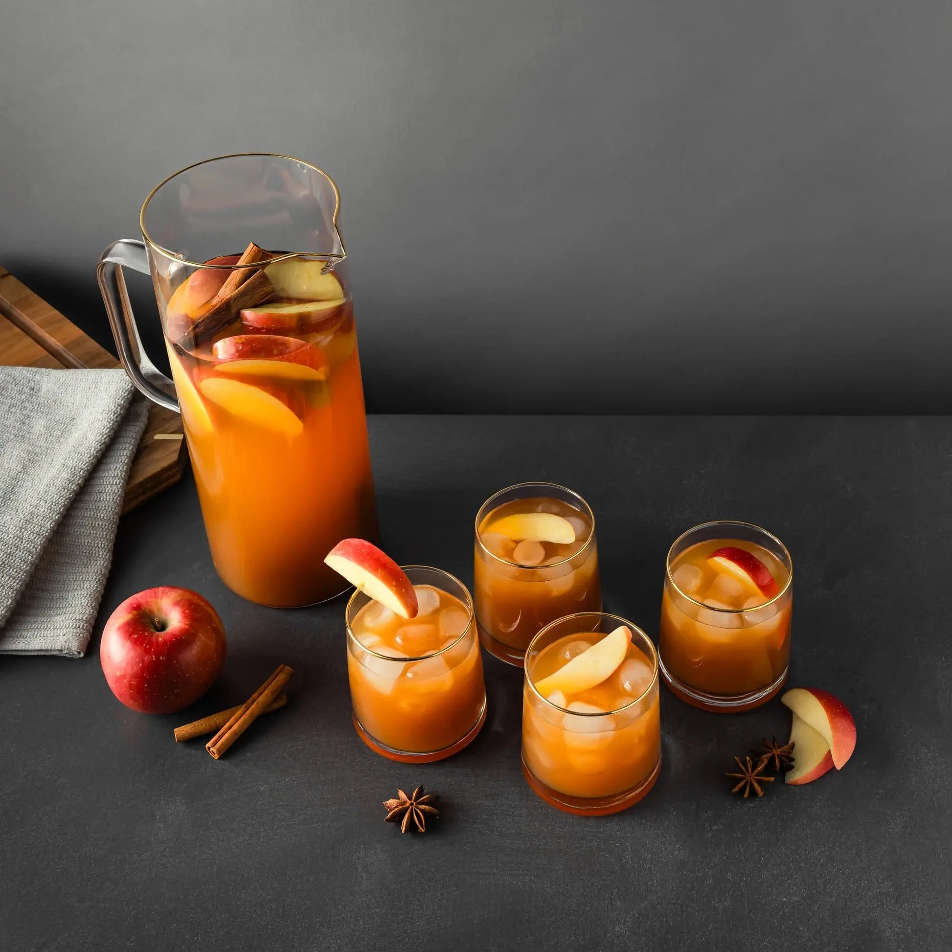 5-Piece Gold Rim Pitcher and 9Oz Drinking Glass Set