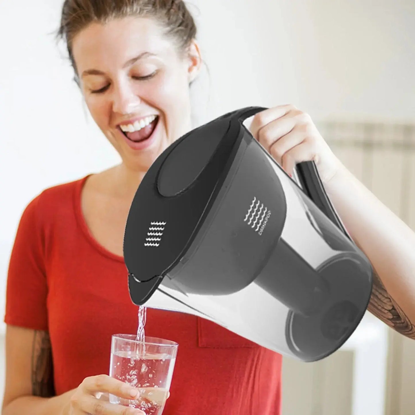 Ultra Premium Alkaline Water Pitcher 3.5L Capacity Includes 3 Filters Black