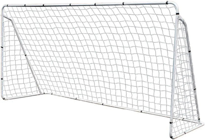Football Post Soccer Goal Target Net 12 Ft. X 6 Ft. Football Shooting Training Aid Ultimate Backyard Outdoor Kids Official Soccer Goal, Steel Frame