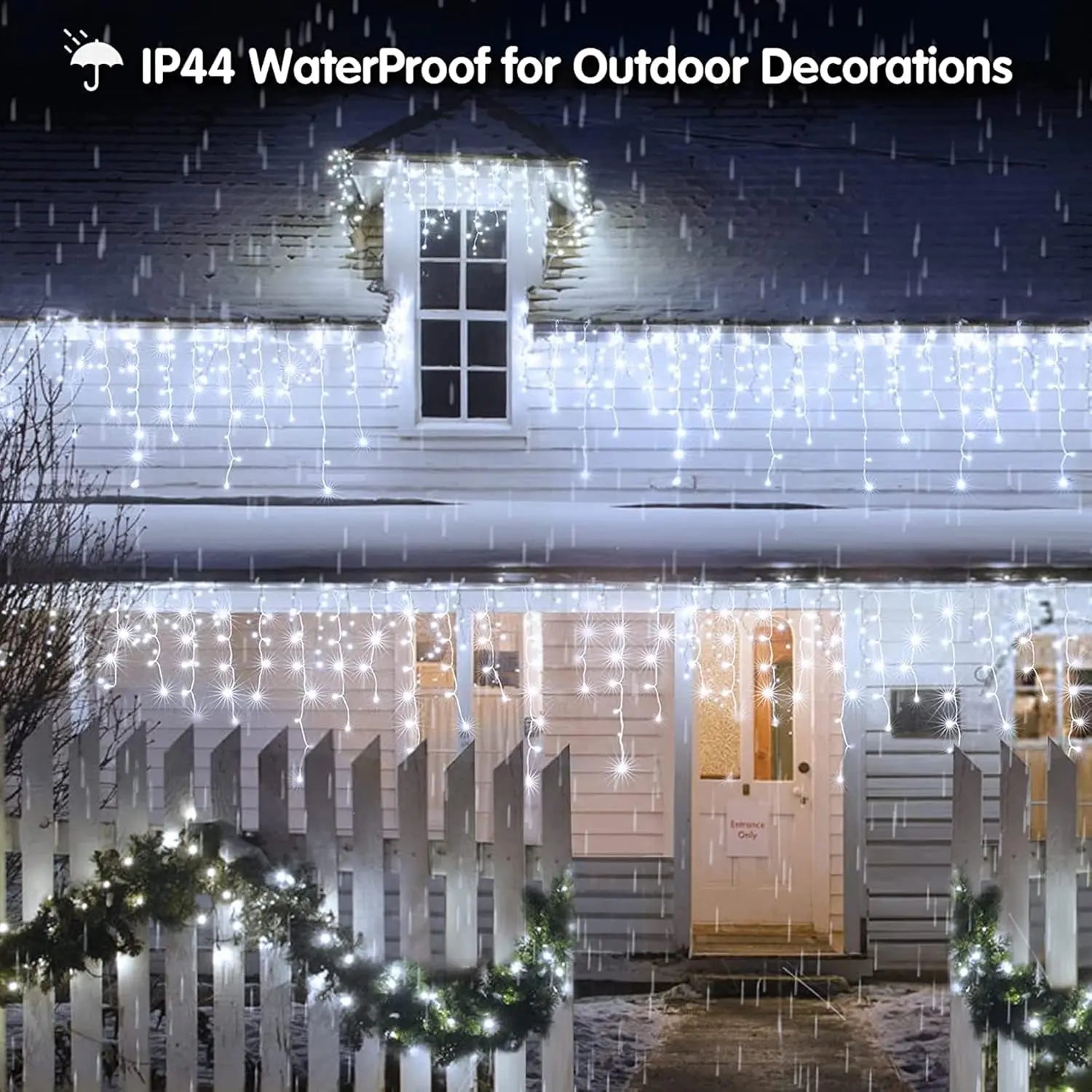 Illuminate Your Holidays with Our 400LED Cool White Outdoor Christmas Lights - Perfect for Every Celebration! 8 Enchanting Modes to Create the Ideal Ambiance!