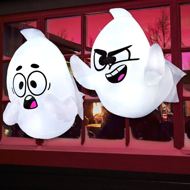 Spook Up Your Halloween! 🎃👻 Get 2 Inflatable Window Ghosts That Fly Out to Haunt Your Yard! Perfect for Outdoor Decoration! 🌙✨