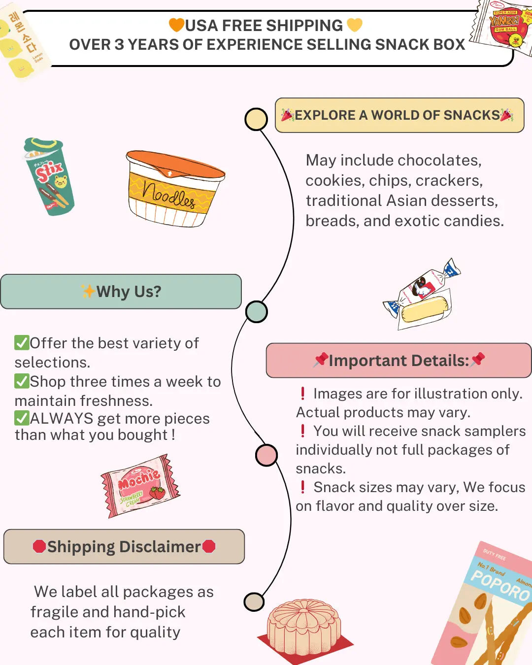 100 Piece Snack Box Asian Japanese Chinese Korean Variety Savory Treats Samples