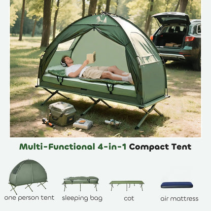 Elevate Your Camping Experience with Our Solo Folding Tent & Comfortable Air Mattress! 🏕️✨