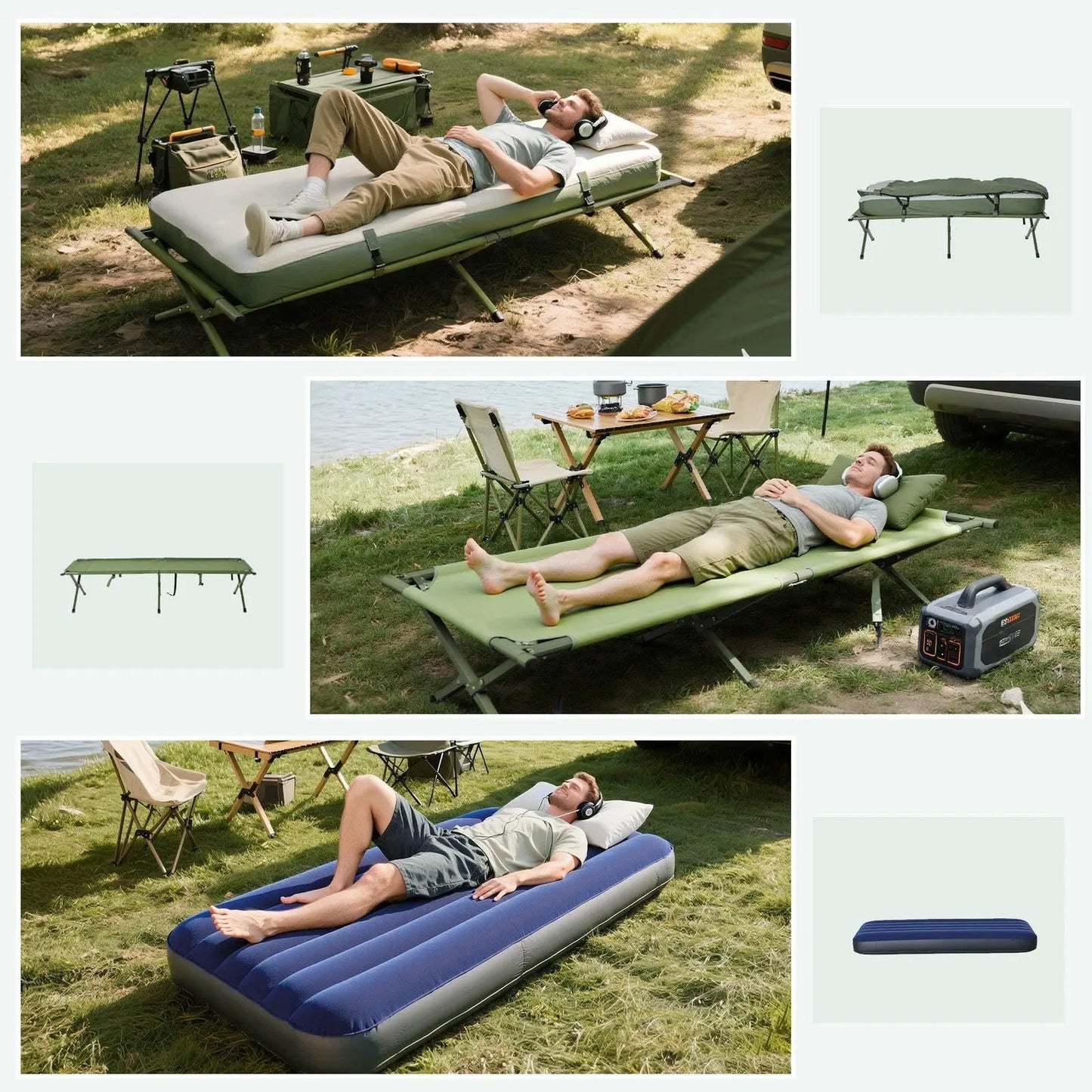 Elevate Your Camping Experience with Our Solo Folding Tent & Comfortable Air Mattress! 🏕️✨