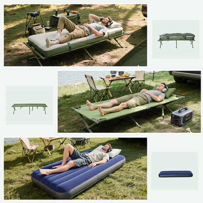 Elevate Your Camping Experience with Our Solo Folding Tent & Comfortable Air Mattress! 🏕️✨