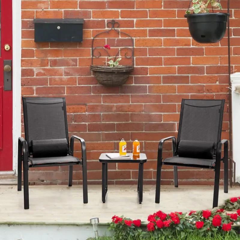 Upgrade Your Outdoor Space with Our Stylish 3-Piece Stackable Bistro Set! 🌿✨ Perfect for Cozy Conversations! 🪑💬