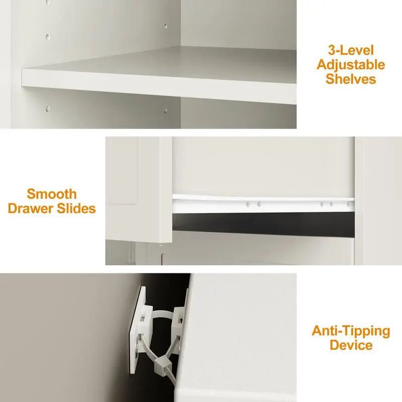 Royalcraft Makeup Vanity Desk, Extendable Corner Vanity Makeup Table with 3 Drawers, Modern Dressing Table for Bedroom, Cream White Makeup Vanity without Mirror