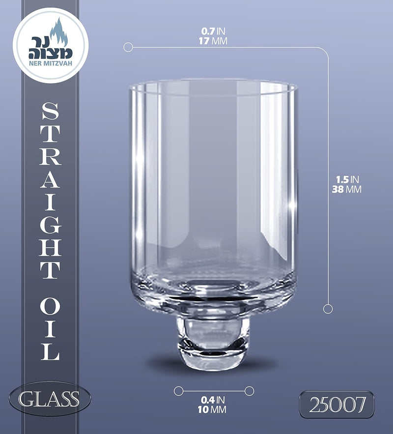 Chanukah Menorah Oil Glass Cups - Glass Oil Insert Cups for Menorahs -