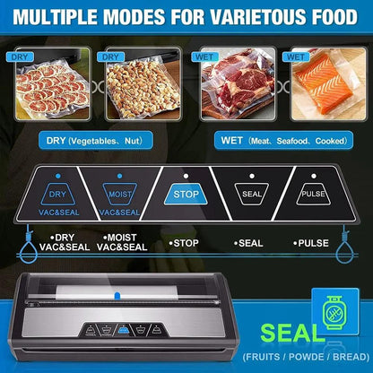 Seal in Freshness! Discover the Ultimate Automatic Vacuum Sealer with Built-In Cutter & Roll Storage!
