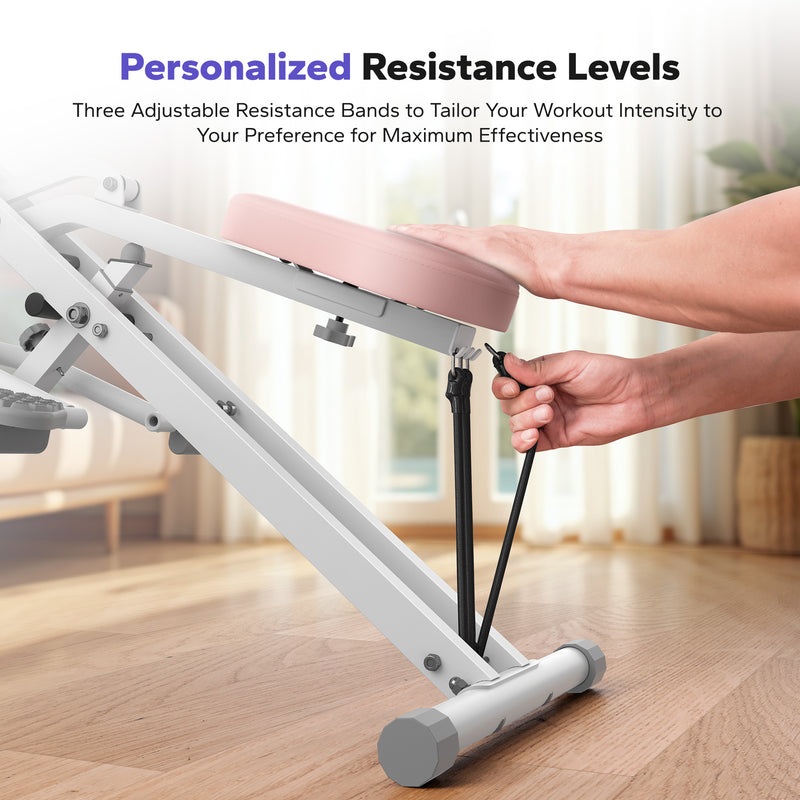 Foldable Squat Assist Trainer for Glutes and Quads - Includes 3 Adjustable Tension Bands