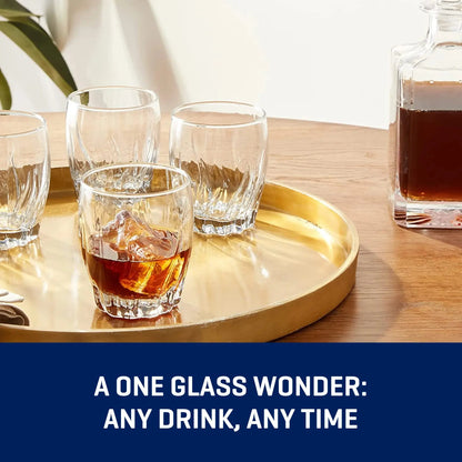 (3 Pack)  12 Piece Radiant Drinking Glasses Set, 16 Oz & 12 Oz Clear Glasses