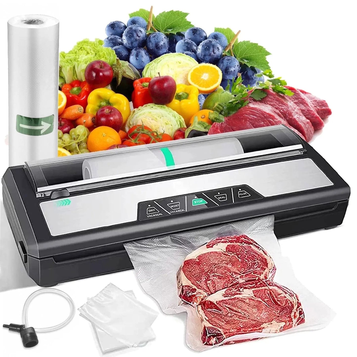 Seal in Freshness! Discover the Ultimate Automatic Vacuum Sealer with Built-In Cutter & Roll Storage!