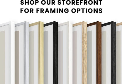 Frame Boho Wall Art - Sun Decor for Bedroom, Mid Century Modern Minimalist Art, Geometric Poster with Beige Frame, 16X20