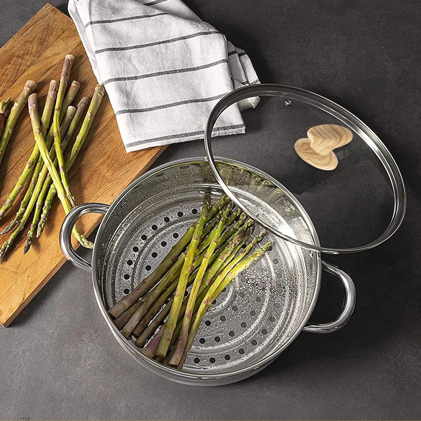 Induction Cookware Set-17 Piece Non-Stick Cooking Pan Set, Black Granite Pots and Pans Set
