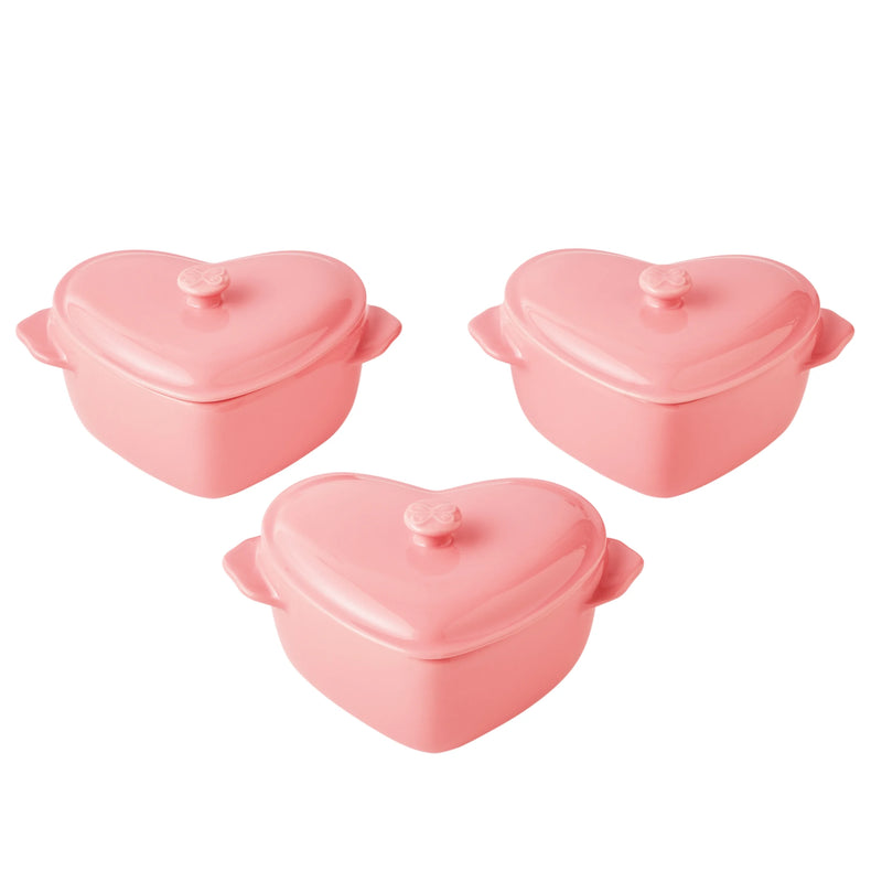 Sweeten your kitchen with this adorable 3-Piece Mini Hearts Ceramic Baking Set in Pink! Perfect for your favorite treats! 🍰💖