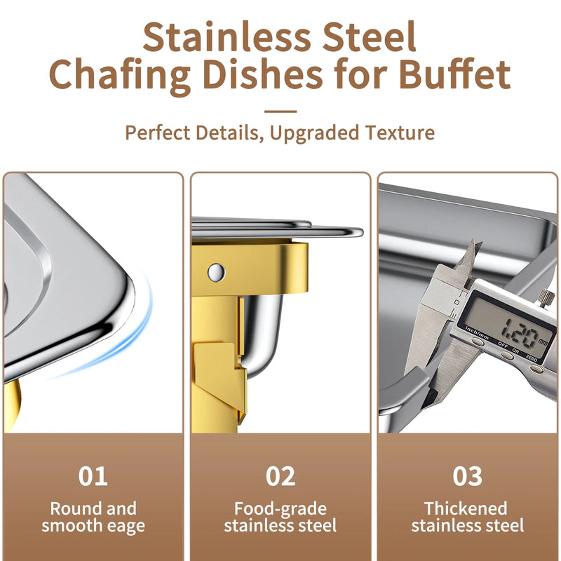 Elevate Your Events with Our 4 Pack 8QT Stainless Steel Chafing Dish Set - Perfect for Buffets, Weddings, and More! ✨🍽️ #PartyEssentials #BuffetStyle