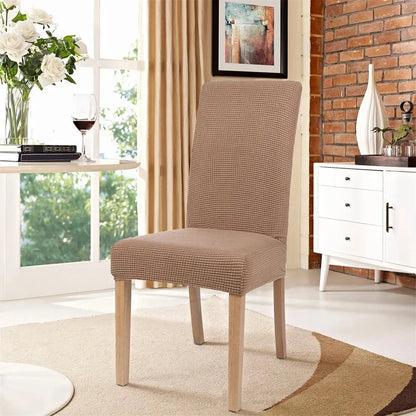 4 Pack Chair Covers for Dining Room, Stretch Chair Protector Slipcovers, Camel