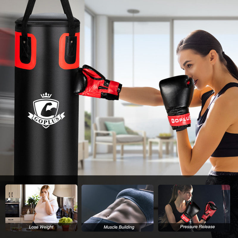 Ultimate 56/63Lbs Filled Punching Bag Set with Premium Boxing Gloves - Perfect for Home Fitness!