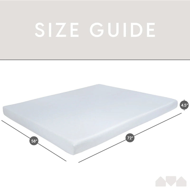 4.5-Inch Memory Foam Replacement Mattress for Queen Sleeper Sofa Couch Beds (Sofa Not Included)