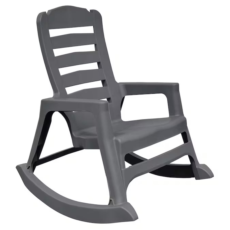 Stylish PATIO Charcoal Resin Rocking Chair with Sturdy Solid Seat