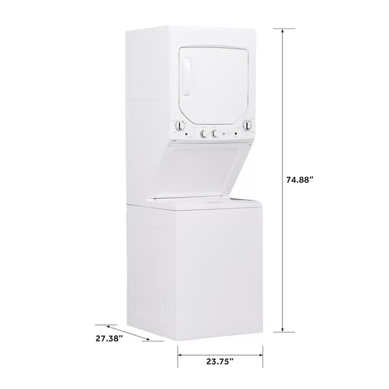 Compact Stacked Laundry Center with Efficient 2.3-Cu Ft Washer & Powerful 4.4-Cu Ft Electric Dryer
