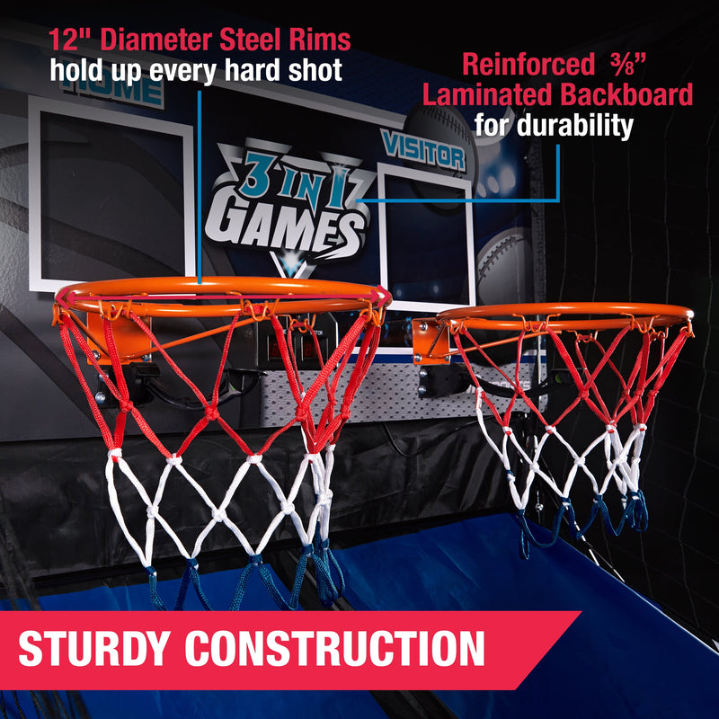 Score Big with the Ultimate 3 in 1 Multi Game: Basketball, Football, and Baseball Fun! 🏀⚽⚾️