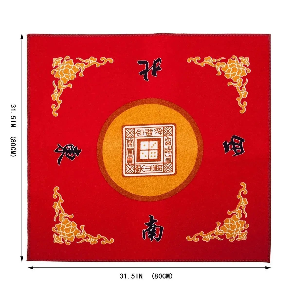Universal Mahjong Paigow Card Game Table Cover Red Mat 31 5 X 31 5 80Cm X 80Cm