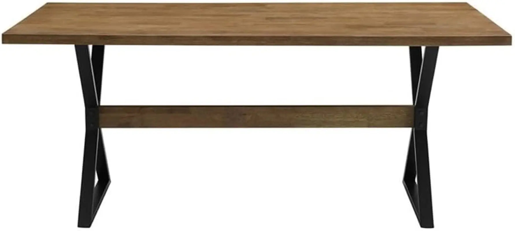 Harrold Modern Farmhouse Solid Wood X Leg Dining Table, 72 Inch, Rustic Oak