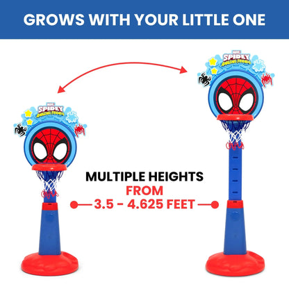 Spidey and His Amazing Friends Plastic Basketball Set by  – Includes Basketball Hoop, 1 Basketball and Ball Pump