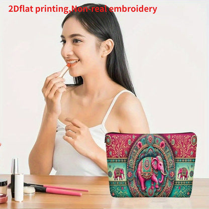 Bohemian Style Elephant Cosmetic Bag with Zipper