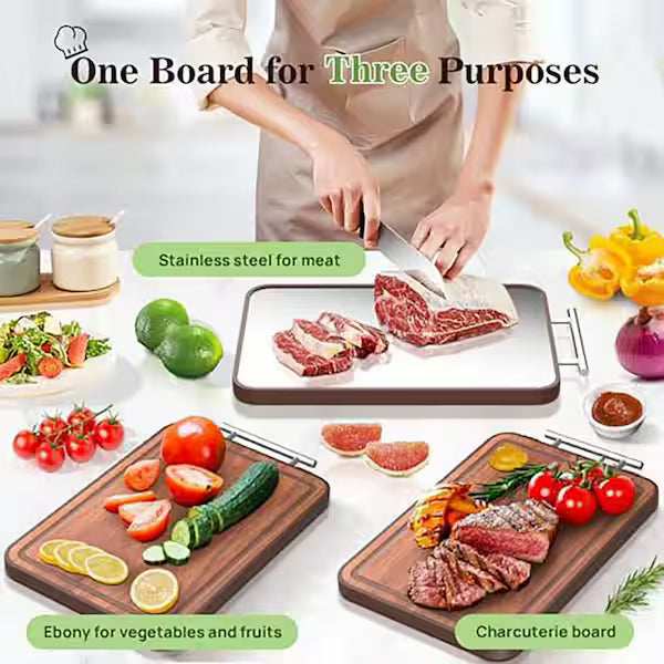 Ebony and Steel Doublesided Chopping Board