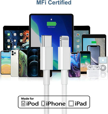 Get Charged Up! ⚡️ 10Ft MFi Certified USB-C Charger 2-Pack - Perfect for iPhone 14/13/12! Fast Charging Made Easy! 📱✨
