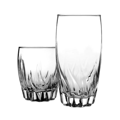 (3 Pack)  12 Piece Radiant Drinking Glasses Set, 16 Oz & 12 Oz Clear Glasses