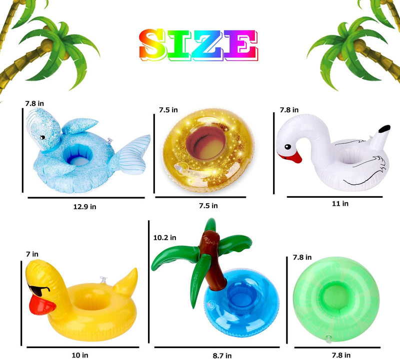 Inflatable Drink Holder 12 Pack,Pool Drink Holder Floats for Parties and Kids Water Fun Toys,Drink Floats for Pool
