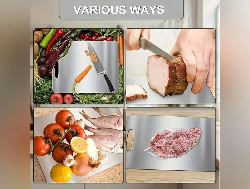 HUGE Stainless Steel Cutting Board 18.1"x11.8" Extra Large XL Durable Non-Porous Surface for Kitchen Chopping Meat Vegetables Fruits Our3Designs