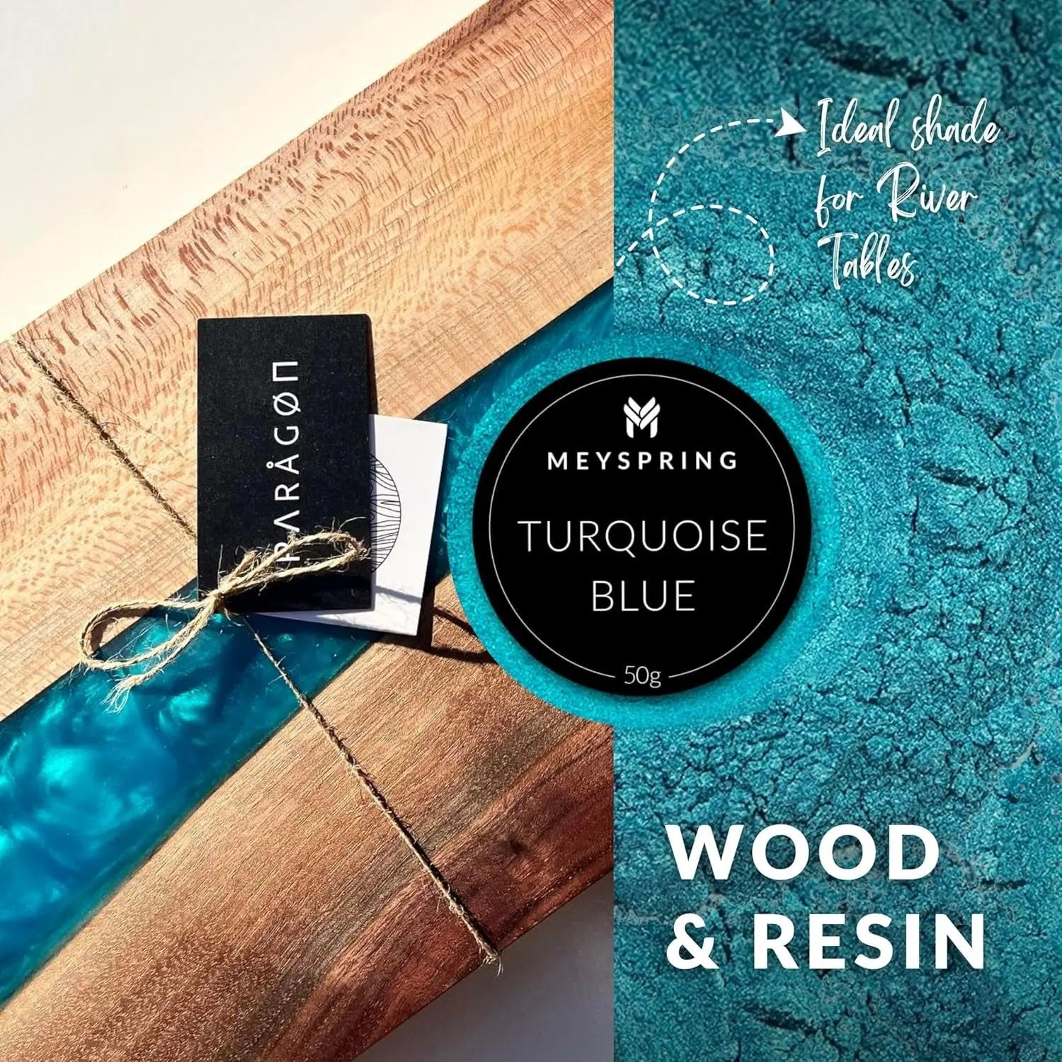 Transform Your Creations with Stunning Turquoise Blue Mica Powder! 🌊✨ Perfect for Resin Art, River Tables, and More! #Crafting #EpoxyResin #MicaPowder