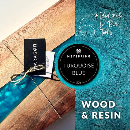 Transform Your Creations with Stunning Turquoise Blue Mica Powder! 🌊✨ Perfect for Resin Art, River Tables, and More! #Crafting #EpoxyResin #MicaPowder