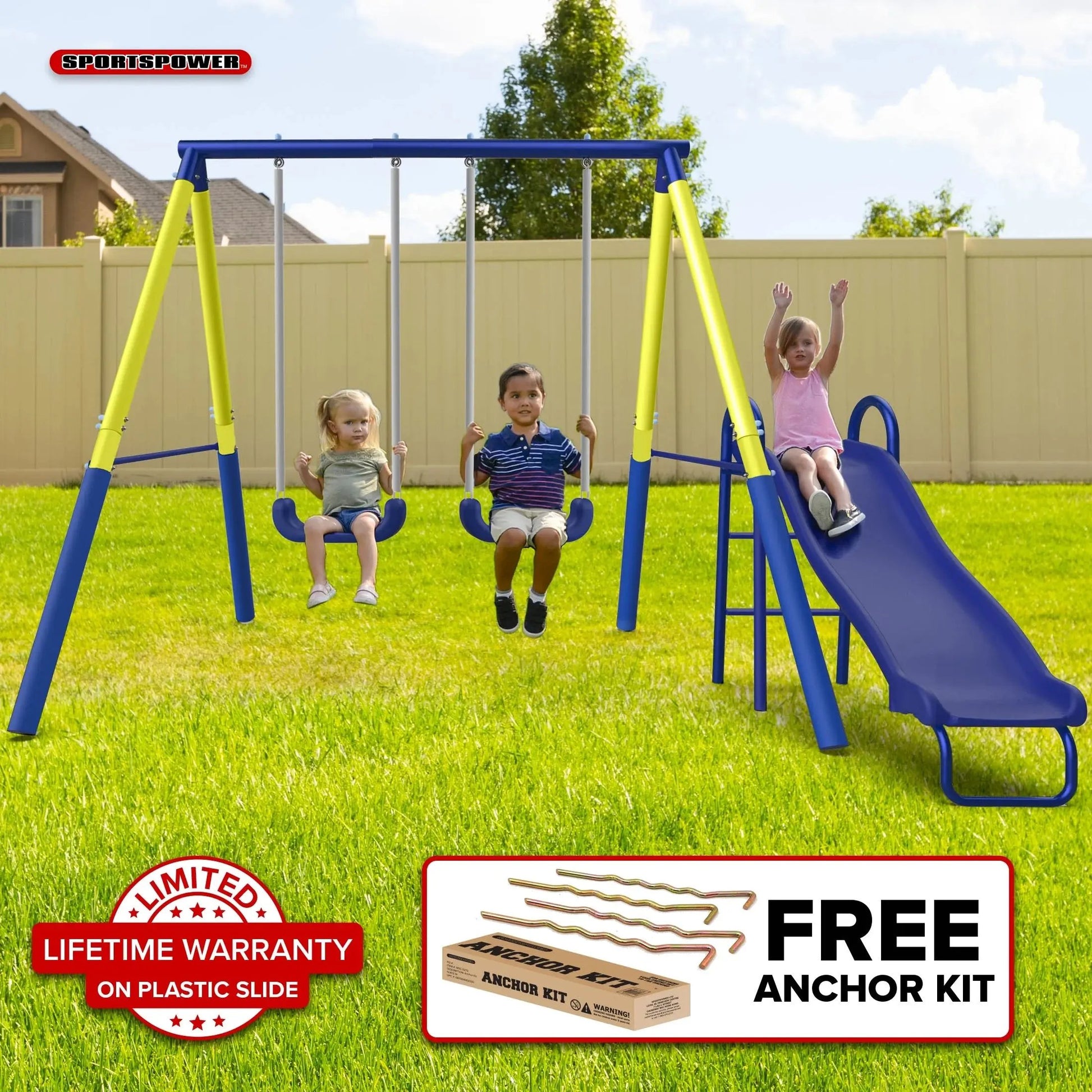 Swinging into Fun: The Ultimate Metal Playground for Tiny Tarzans with a Lifetime Slide Warranty and Bonus Anchors to Keep the Wild Ones Grounded!