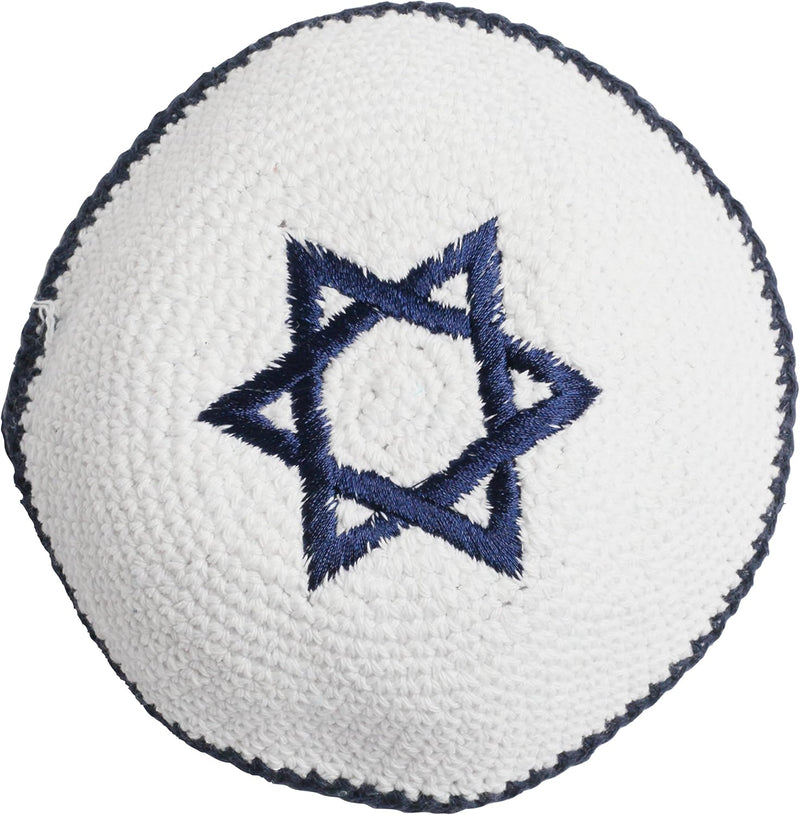 KIPPIK Star of David Jewish Kippah hat for Men & Kids with Clip Beautifully Knitted
